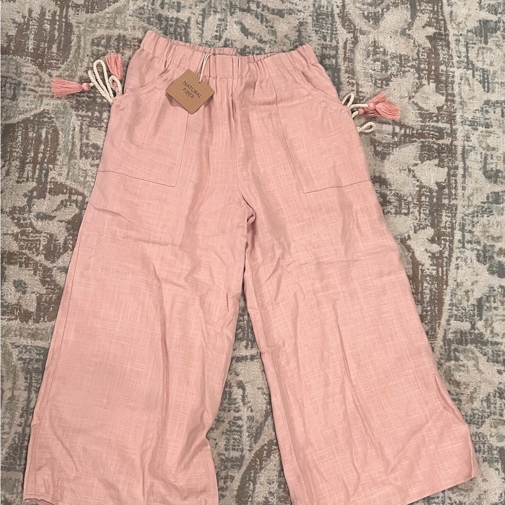 Fate Pink Capris with Tassel Accents